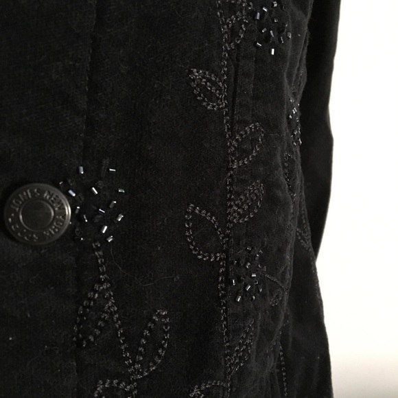 Black embroidered utility jacket velvet - Picture 6 of 7